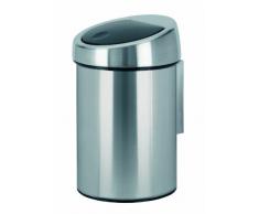 Brabantia 378645 Touch - Cubo de la basura de diseño con superficie antihuella (3 l), acero mate