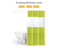 QULiang Cortina de Ducha empalmada, Cortina de baño, Ducha, mampara Impermeable y Sanitaria, Cortina de Ducha de poliéster PEVA