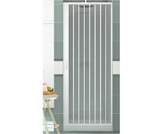Rollplast BVEN2LONCC28090 Mampara de ducha con fuelle, tamaño H 90 cm x 185 cm, PVC, por un lado, única puerta, con apertura lateral, color blanco