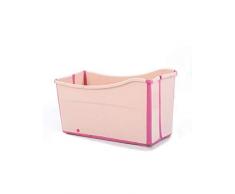 Gweat Kids Portable Bañera Plegable Piscina Grande Independiente Bañera de Esquina Balde de baño para Adultos/Adultos Mayores Aumento, Largo Tiempo de Aislamiento con Cubierta (Rosa/Azul)