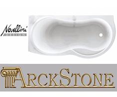 Novellini Venus standard integrado 170x70x55 cm instalación Izquierda SX bañera baño colada esquina rectangular asimétrica curva redonda semicircular económica tradicional acrílico blanco brillante