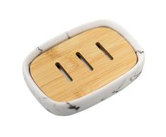 Ulable - Jabonera de resina para lavabo, jabonera de drenaje, caja de jabón para baño, cocina, aspecto de piedra arenisca, mármol