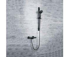 HomeLava Grifo de Ducha/Bañera 38°Termostato con Dos Manijas, Alcachofa Montaje en la Pared