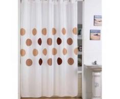 MSV Cortina de Ducha de poliéster 140782 de plástico Puede no Estar en español con Aroma a Chocolate blanco/70 x 78 x 0 x Pulgada (180 0,1 x 200 cm) - Incluye 12 Anillas para Barra de Cortina