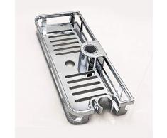 TuToy Estante De Drenaje De Poste De Baño Estante De Almacenamiento De Ducha Organizador Soporte De Bandeja Soporte De Fijación De Poste De Ducha Almacenamiento