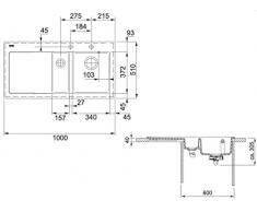 Franke Mythos MTK-651-D Lavabo sobre-encimera Rectangular Cerámico - Fregadero (Lavabo sobre-encimera, Rectangular, Cerámico, Blanco, 2 senos, Rectangular)