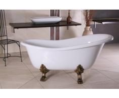 Independiente de baño Nouveau Roma Blanco/Oro Viejo 1470mm - baño Barroco - bañera Antigua Retro
