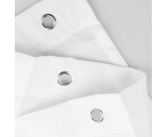 InterDesign Zeno Cortinas de baño de tela, Cortina de ducha impermeable a rayas, Cortina de baño lavable en un tamaño de 183,0 cm x 183,0 cm, Poliéster gris oscuro/blanco