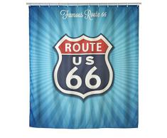 Wenko Vintage Route 66 Cortina de Ducha, PoliÃ©ster, Multicolor, 180x200x275 cm