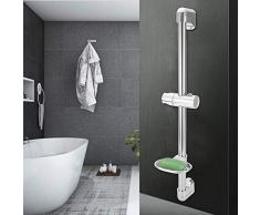 Barra Deslizante para Ducha Acero Inoxidable Elevación Simple Asidero Soporte para Cabezal de Ducha con Caja de Jabón G1 / 2
