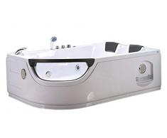 Bañera hidromasaje Model Elite 120 x 180 cm Bañera de esquina spa hidromasaje Piscina Spa Terapia luz de colores Para 2 NUEVA