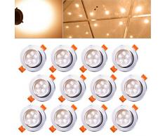 Hengda® 12 x 5W LED blanco cálido 2800-3200k LED Spot Luminaria empotrable en el techo Downlight Set Lámparas Bombilla IP44
