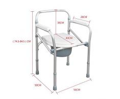 Hmhope Ajustable Plegable Silla WC CóModa Ligero Aluminio AleacióN Fijo Apoyabrazos Ancianos Embarazada Mujeres Producto