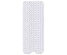 Hollylife Alfombra Antideslizante de Bañera Ducha, Alfombrilla Grande de Baño, 200 Fuertes Ventosas para Bañeras Cuarto de Baño Ducha 100 x 40 CM, Cubierta, Blanca
