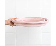 LIOOBO Lavabo Plegable portátil para Lavar la Tina Plato de Lavado Plegable para Acampar al Aire Libre en casa (tamaño L Rosa)