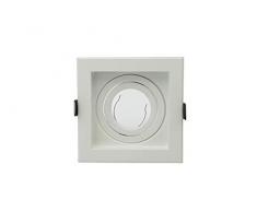 Lampenlux Spot Scout - Foco empotrable (cuadrado, orientable, no incluye bombilla LED, aluminio), color blanco