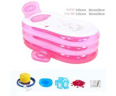 Práctica bañera inflable portátil para niños Inflable Sauna Bañera La bañera Plegable QLM-inflable Bañera y baño inflable (Color: rosa) , pink , 140cm