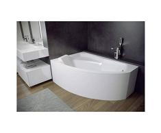 AZURA HOME DESIGN - Bañera de Esquina Izquierda Rima 130/140/150/160/170 cm con Delantal (140 cm)