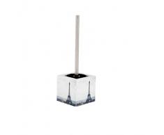 MSV Paris - Escobilla de baño, MDF, acero inoxidable, multicolor