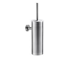 Auralum - Escobilla de baño de Pared Hecho de Acero Inoxidable Cepillado, Escobillero WC con Cerdas Limpias y Juego de Soportes