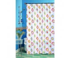 MSV 140123 Cortina de Ducha de poliÃ©ster Multicolor de plÃ¡stico, 180 x 200 x 0,1 cm - Incluye 12 Anillas para Barra de Cortina