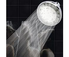 7 Luz Leoboone LED cambio de color del resplandor del agua cabezal de ducha Baño Casa 7 colores se muestran de forma circular y poco a poco