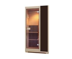 Zen Sauna de Infrarrojos Brighton – Cabina de Infrarrojos Modular, 1 Persona, Madera Hemlock Canadiense (Marrón)