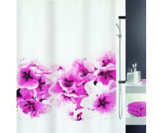 Spirella 10.15174 Amanda - Cortina de ducha de tela (180 x 200 cm), color blanco y rosa