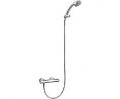 Ducha ECO‑TERM termostática (Ducha de mano anticalcárea (91.34.725) con soporte orientable y flexo SATIN (91.34.609.15)).