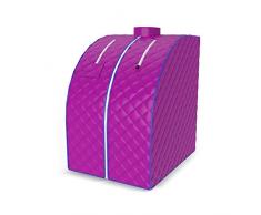 Sauna de Vapor portátil Pot, Sauna Cabina de Sauna Baño Caja Adelgaza la Cara de Cuerpo, SPA Vapor Sauna Tienda de campaña para Sala de Estar, la Temperatura de Control Remoto,Púrpura
