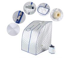 Duokon Portátil 2L Sauna de Vapor SPA Tienda de campaña Pot Pot Control Remoto Máquina Plegable Casa Vaporera Pérdida de Peso Detox Therapy(Plata)