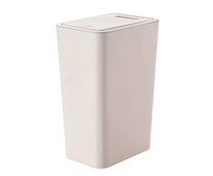Tmacok - Papelera de plástico para baño, 34 x 22 x 15 cm, plástico, Beige, 34 x 22 x 15CM