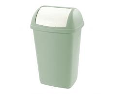 Tontarelli - Papelera c/tapa deslizante 9 l vera verde/crema