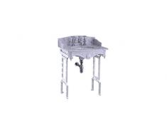 Burlington Carrera tapa de mármol y lavabo con aluminio pulido