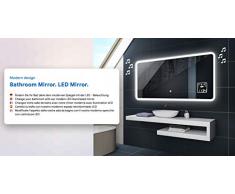 FORAM Espejo de Baño con Iluminación LED - Luz Espejo de Pared con Accesorios - Diferentes tamaños para Baño Dormitorio Maquillaje - L59