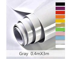 Hode Papel Adhesivo para Muebles Vinilos Adhesivo para Muebles Puertas Ventanas Pegatina de Vinilo Adhesivo Muebles Gris 40X300cm