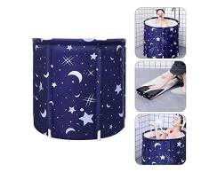 GosCrazy Bañera portátil Bañera de inmersión Independiente Cubo de baño Plegable Baño ecológico SPA, Engrosamiento con Espuma térmica para Mantener la Temperatura, Azul
