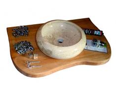 NT Madera Diseño Tino kittner lavabo estilo rústico, madera con piedra natural de Incluye set de montaje