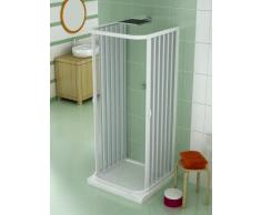 Mampara, cabina de ducha, tamaño: 80 x 90 x 80 cm, h 185 cm, de PVC, Central de apertura, 2 203, Color blanco