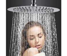 Alcachofa de ducha redonda de acero inoxidable 304 ultra delgada para baño de alta presión, 30,5 cm (12)