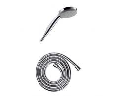 Hansgrohe Croma 100 Vario - Alcachofa de ducha + Hansgrohe Isiflex - Manguera de ducha (1,60 m)