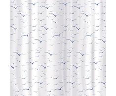 Tatkraft gaviotas cortina de ducha (180 x 180 cm), resistente al agua tela poliéster cortina de 12 anillos