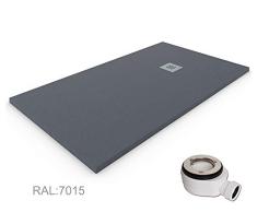 PLATO DE DUCHA DE RESINA PIZARRA CARGA MINERALES VARIOS COLORES Y MEDIDAS GEL COAT (70x90, Grafito) RAL.7015
