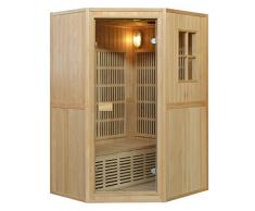 Baño Italia Sauna 125 x 110 cm biplaza infrarrojos y finlandesa combinada 6 irradiadores cromoterapia radio I1