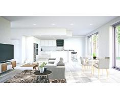 JANDEI - 5x Downlight LED 18W Redondo Plano De Empotrar Luz Blanca Fría 6000K, Aluminio Aro Blanco Mate, Para Hueco De 200-205mm Blanco