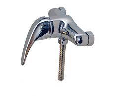 DP Grifería - Grifo monomando de ducha, color plateado, serie Naranjo