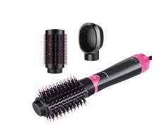 3 en 1 Cepillo Secador, 3 Velocidades Cepillo de Aire Caliente/Soplador -1000W Hot Air Brush/Peine - Puede Rizado o Alisado el Cabello Para Cabello Seco/Mojado
