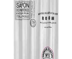Sealskin Savon de Provence Cortina de Ducha, Poliéster, Blanco, 180x200 cm