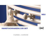 Toallero doble-botón de toallas-gancho para toallas Anapont para radiador "Terma" - color: cromo-2 unidades SET-HANDY grip-Compatible con todos los radiadores-fácil colgar -, nuevo