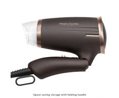 ProfiCare HT 3009 - Secador de pelo de viaje con mango plegable, 2 niveles potencia, 1400 W, color marrón